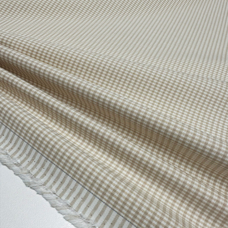 Tissu Double Face Coton Viscose, Stretch - Carreaux, Solara