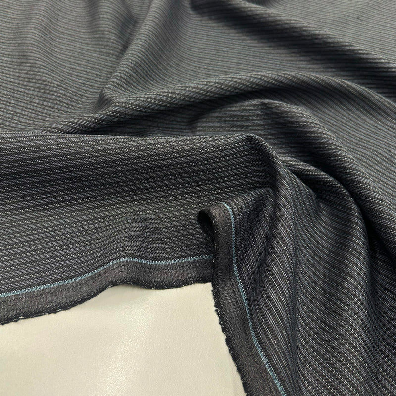 Tissu Tailleur, Laine Vierge - Rayé Gris, Raffa