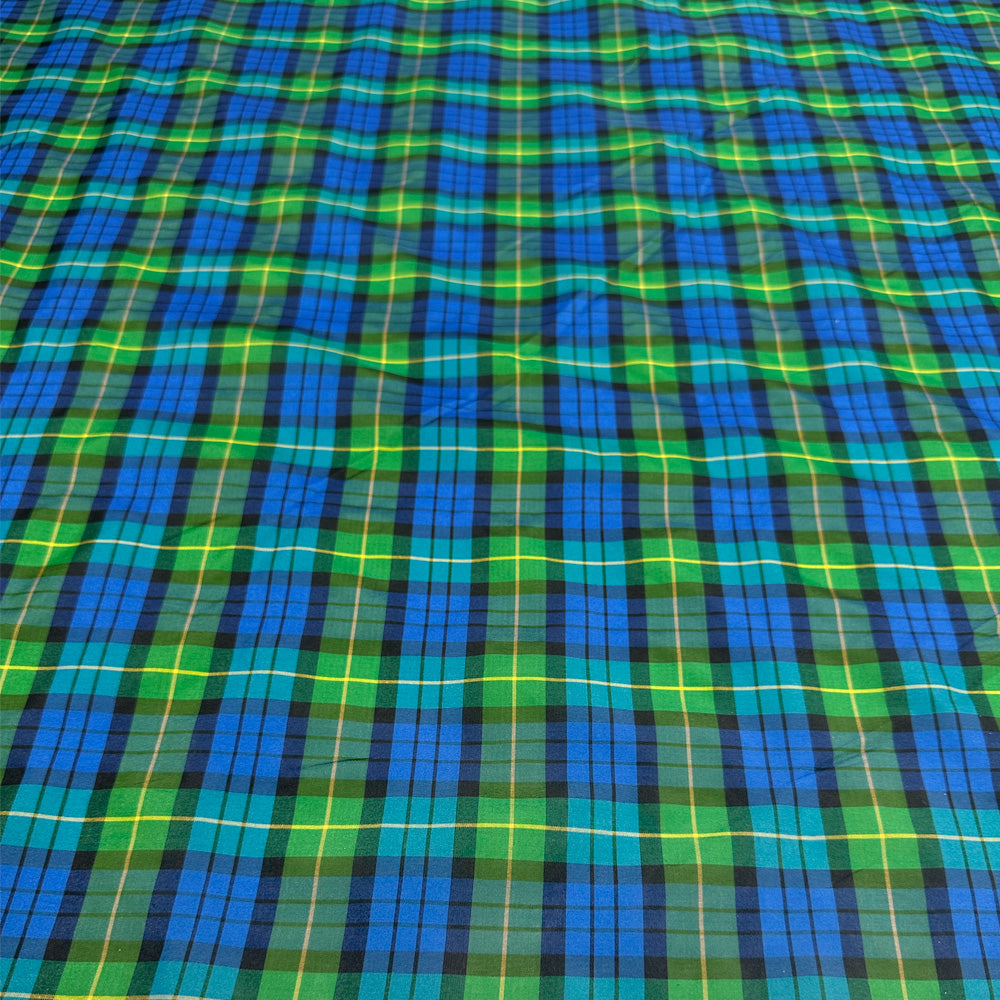 Tissu Taffetas Polyester - Tartan Vert, Viviano