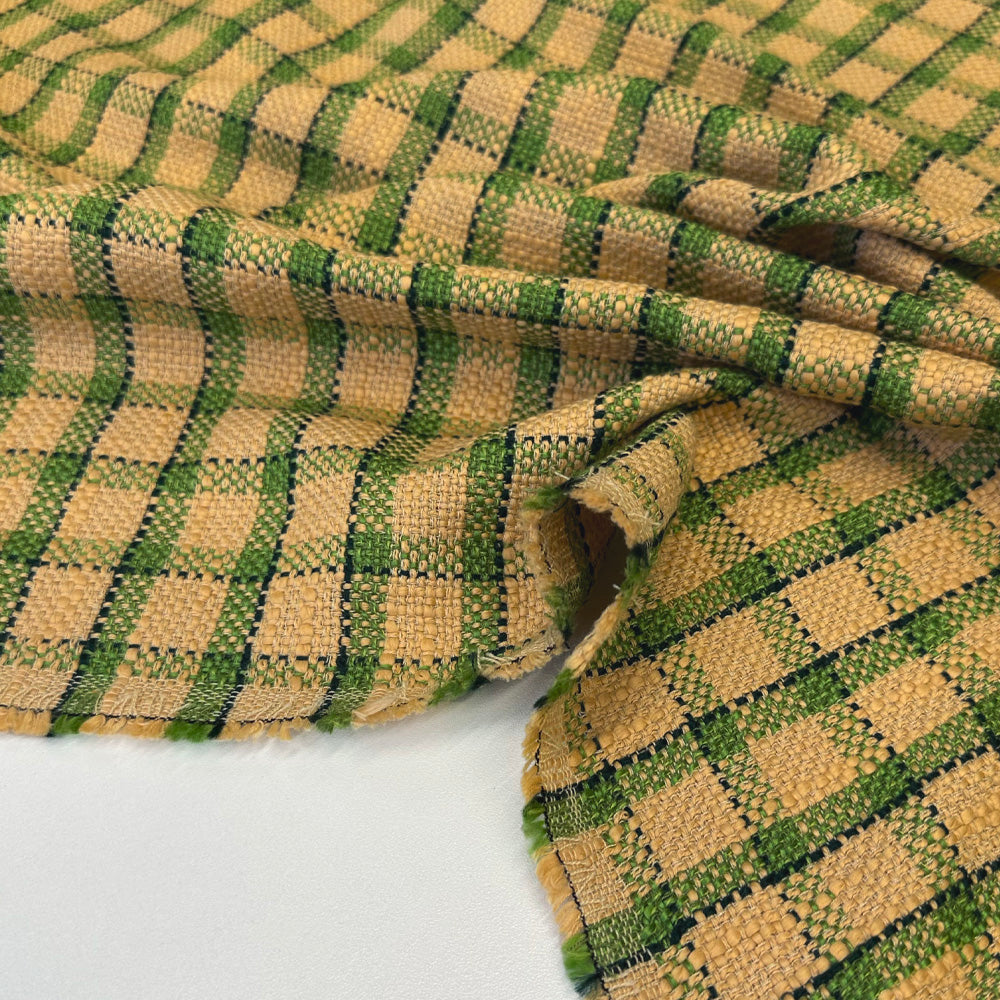 Tissu Tweed, Coton Viscose - Carreaux, Vivetta