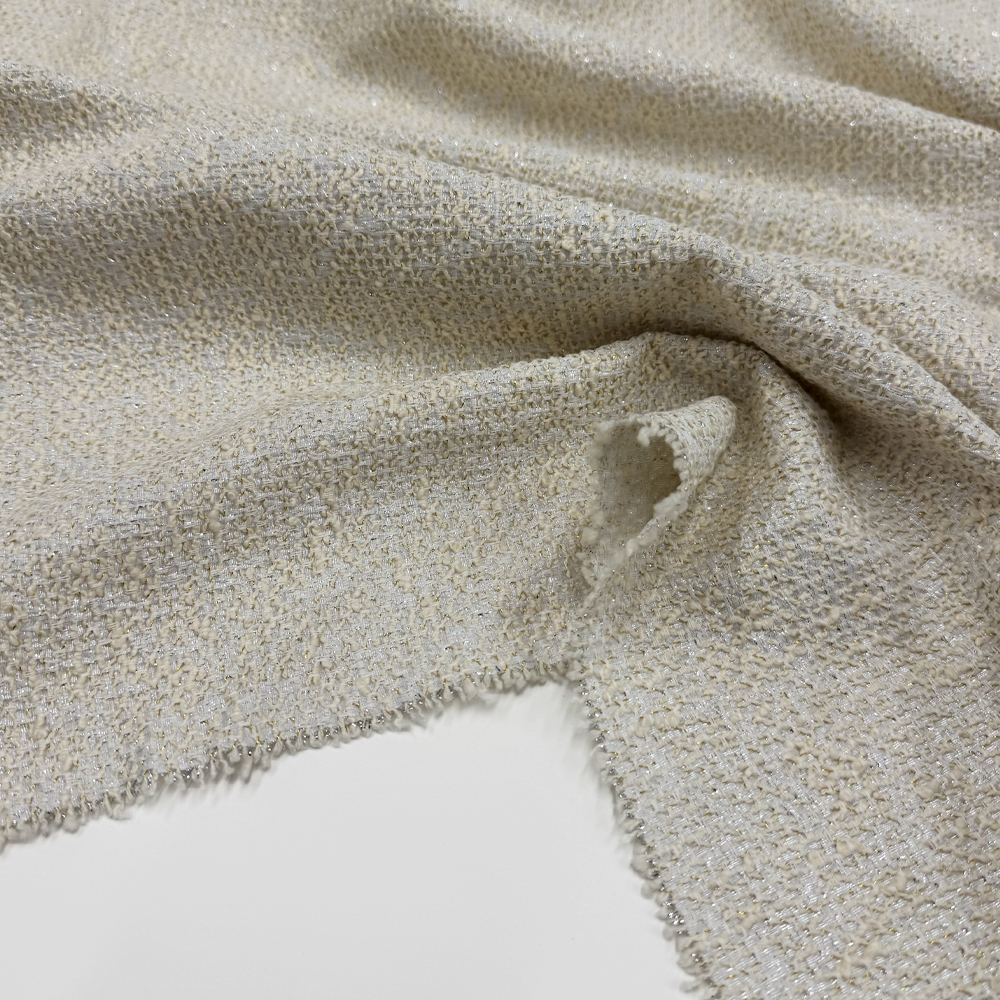 Tissu Tweed, Soie Coton - Métallisé, Toria