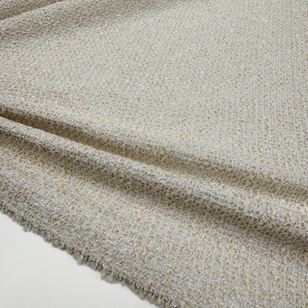 Tissu Tweed, Soie Coton - Métallisé, Toria