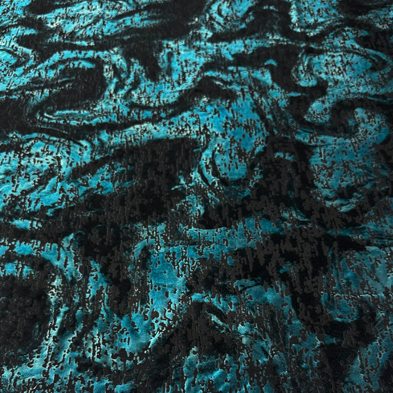 Tissu Velours Dévoré Stretch - Abstrait, Notelio