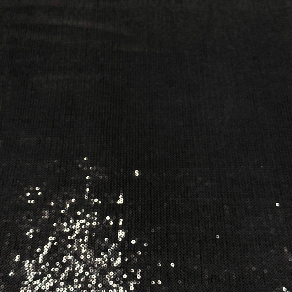 Tissu Velours Brodé, Paillettes - Noir, Miralux