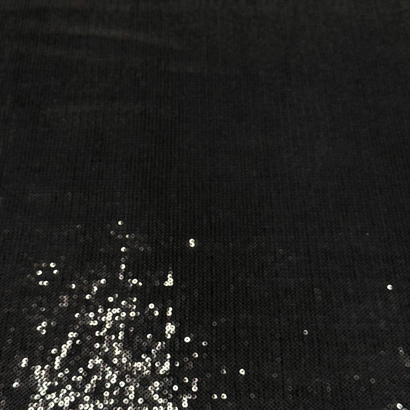 Tissu Velours Brodé, Paillettes - Noir, Miralux