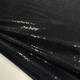 Tissu Velours Brodé, Paillettes - Noir, Miralux