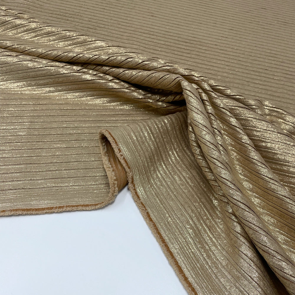 Tissu Velours Côtelé - Doré, Oro