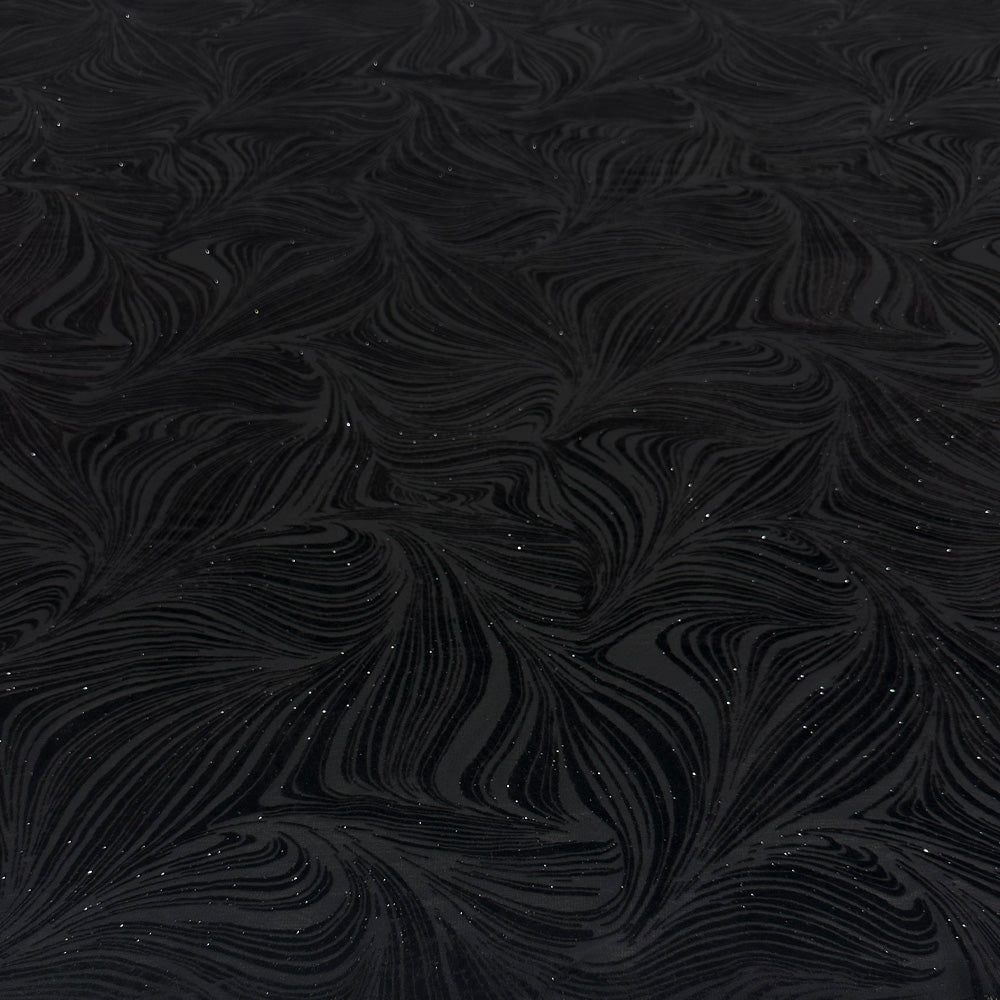 Tissu Floqué Velours, Stretch - Métallisé Abstrait, Velistra