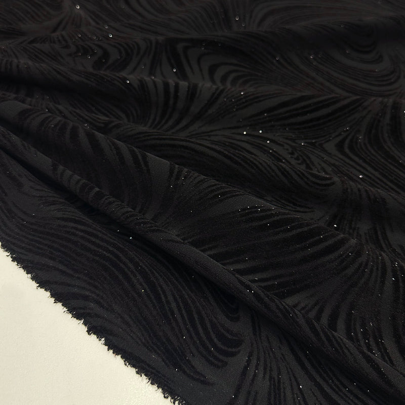 Tissu Floqué  Velours - Métallisé Abstrait, Velistra