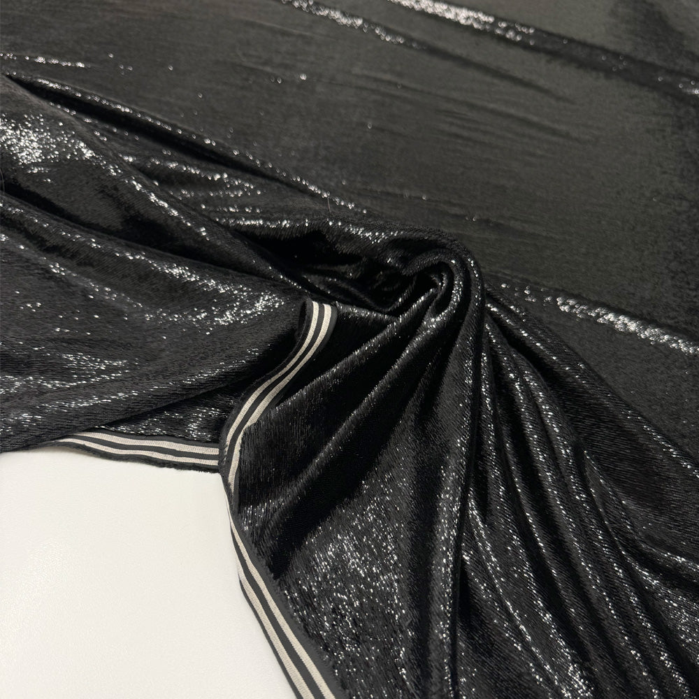 Tissu Velours Chenille - Métallisé Argent, Ornella