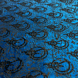 Tissu Velours Dévoré Stretch - Abstrait Bleu, Vola