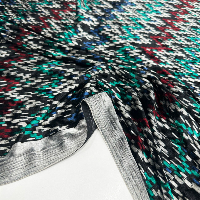 Tissu Velours Lisse Stretch - Géométrique, Lumiro