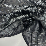 Tissu Tulle lancé-découpé - Géométrique Argent, Notturna