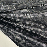 Tissu Tulle lancé-découpé - Géométrique Argent, Notturna