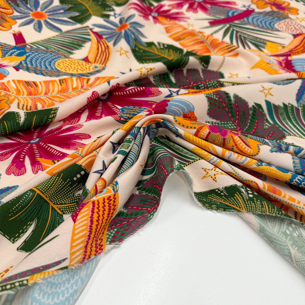 Imperfetto - Tissu Crêpe, Viscose Stretch - Tropical, Amazzonia