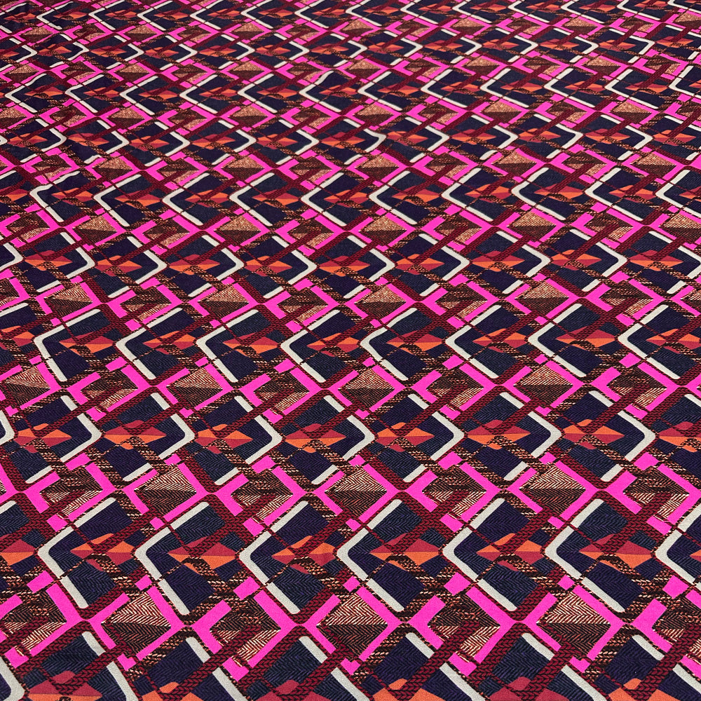 Tissu Crepe Satin, Viscose - Géométrique, Isoria