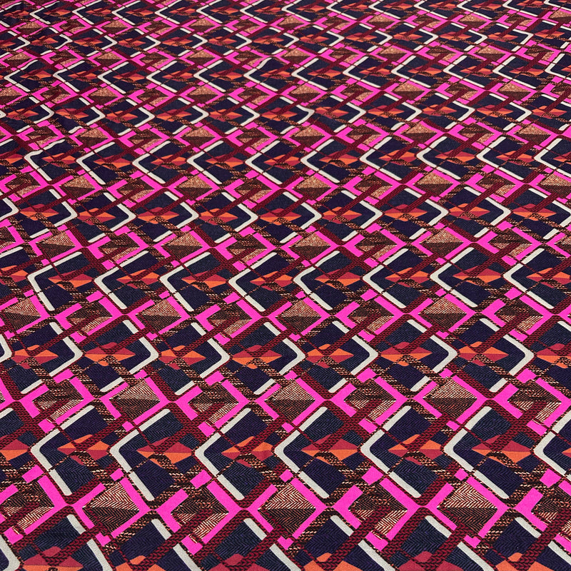 Tissu Crepe Satin, Viscose - Géométrique, Isoria