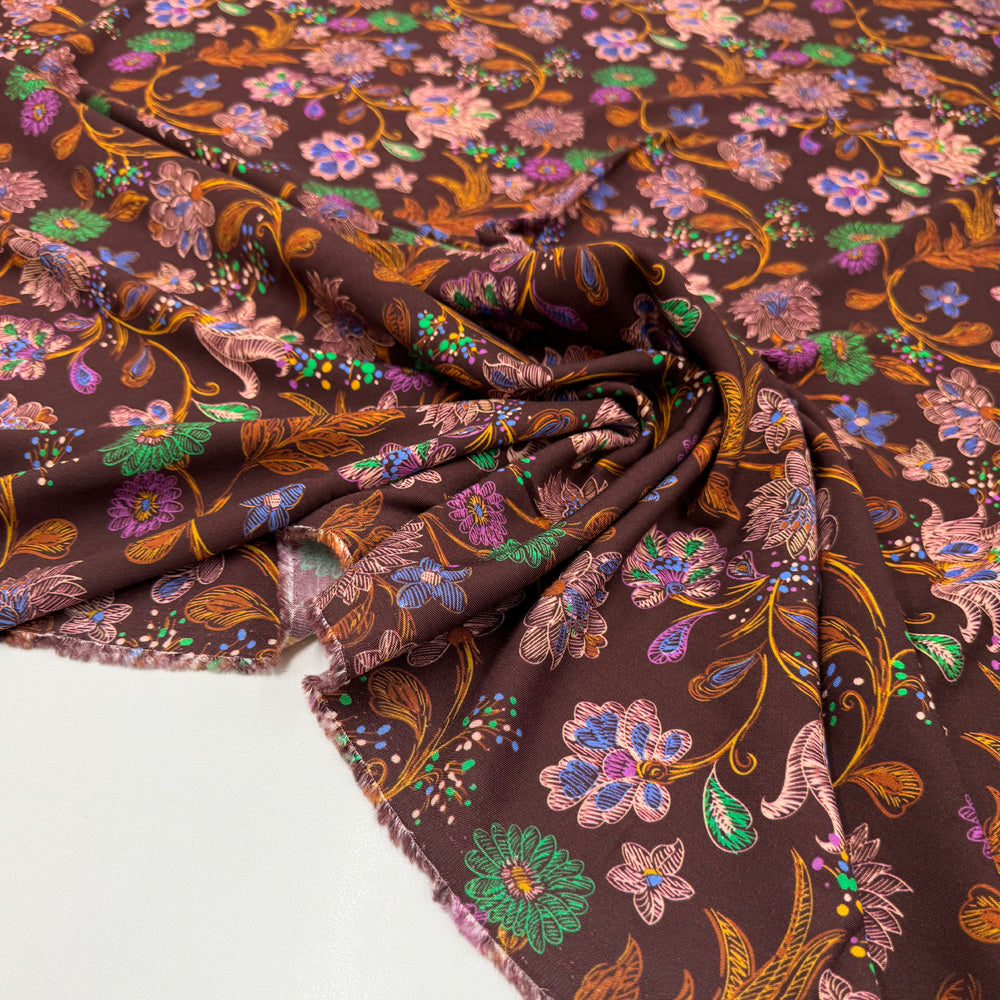 Tissu Crêpe, Viscose - Floral, Anemone