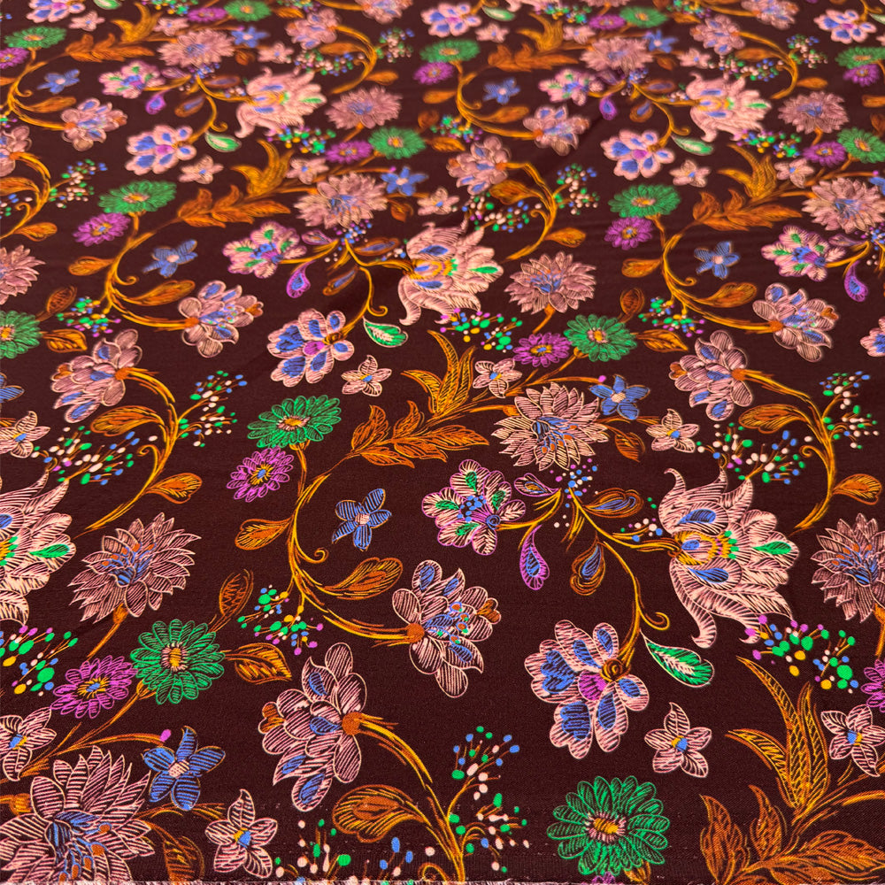 Tissu Crêpe, Viscose - Floral, Anemone
