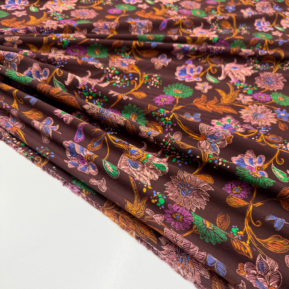 Tissu Crêpe, Viscose - Floral, Anemone