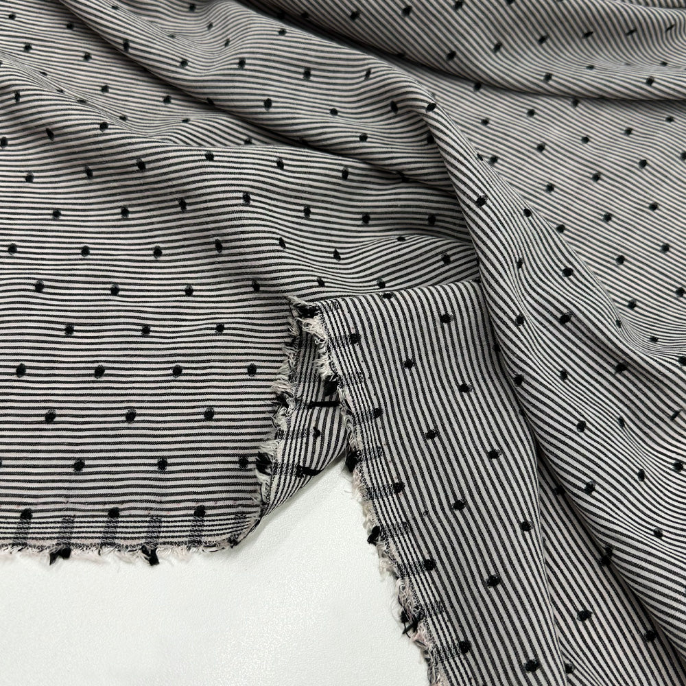 Tissu Viscose - Rayé Plumetis, Costa