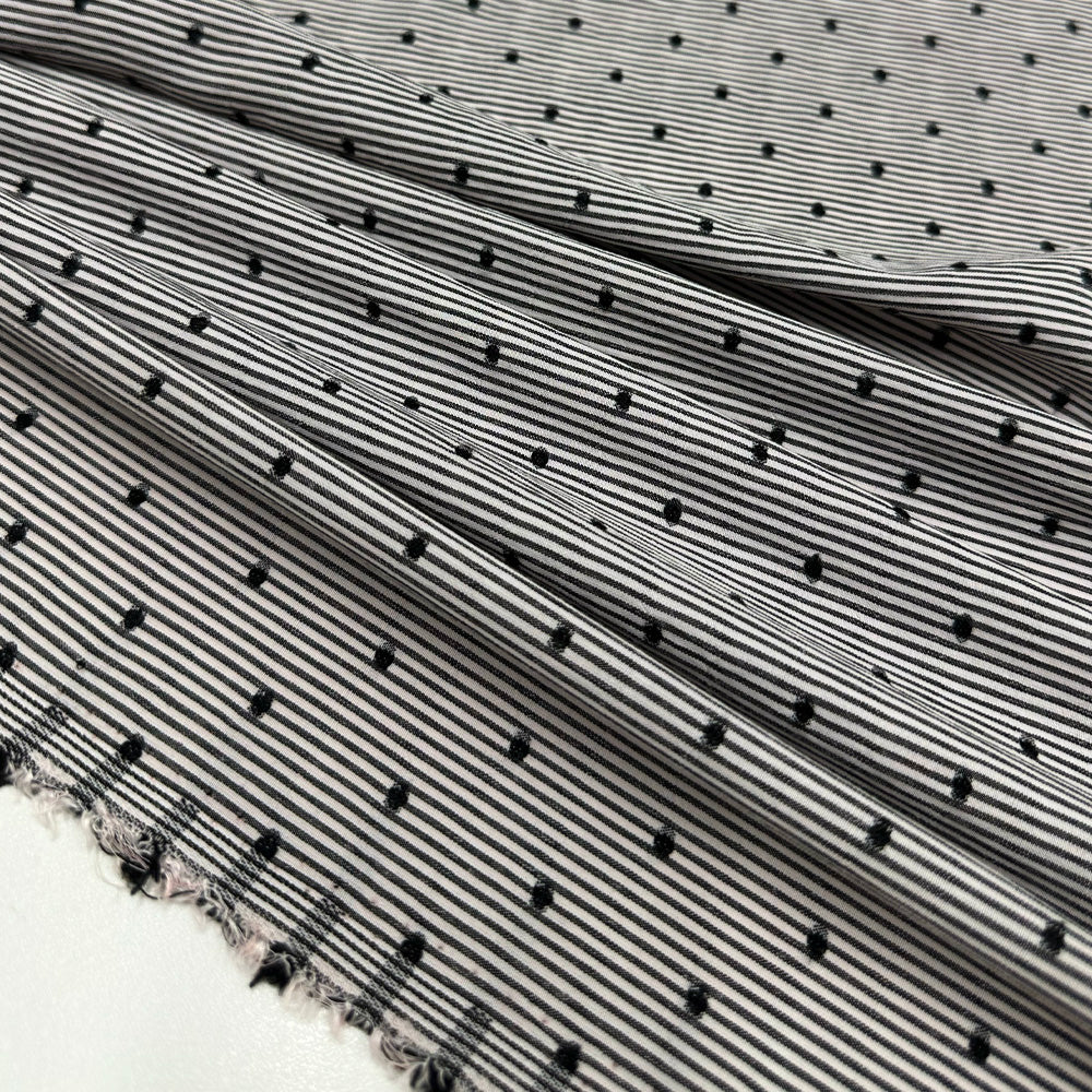 Tissu Viscose - Rayé Plumetis, Costa