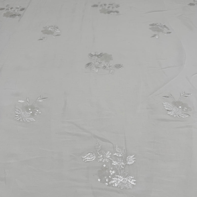 Tissu brodé, Paillettes Coton - Floral, Lumia