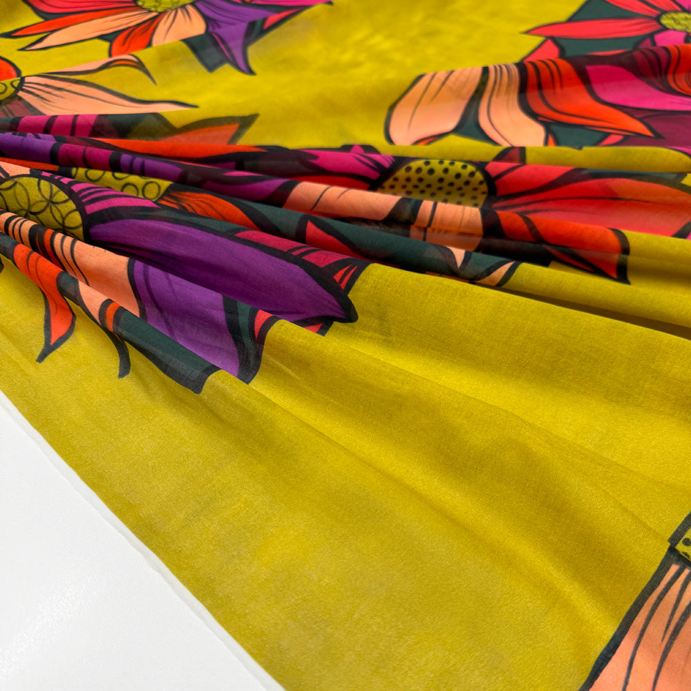 Tissu Voile, Coton - Floral, Tramonto