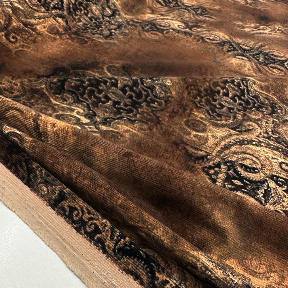 Imperfetto - Tissu Velours Côtelé Stretch, Coton - Cachemire, Carmino