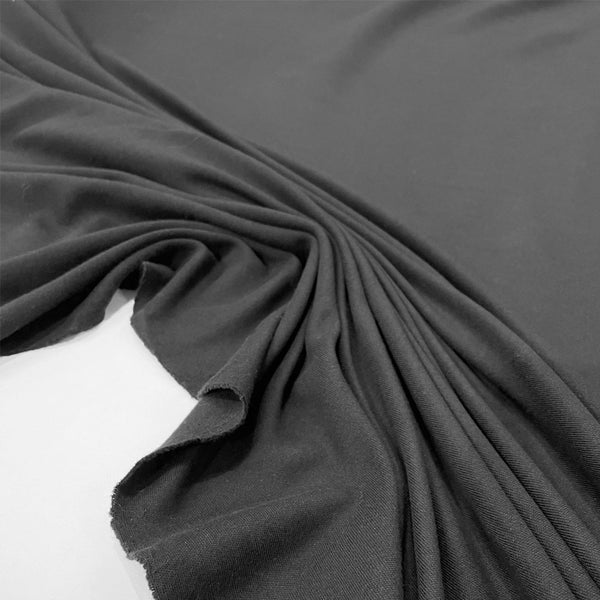 Tissu Interlock, Coton - Noir