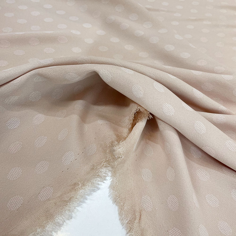 Tissu Crêpe, Viscose - Pois Nude, Orazio