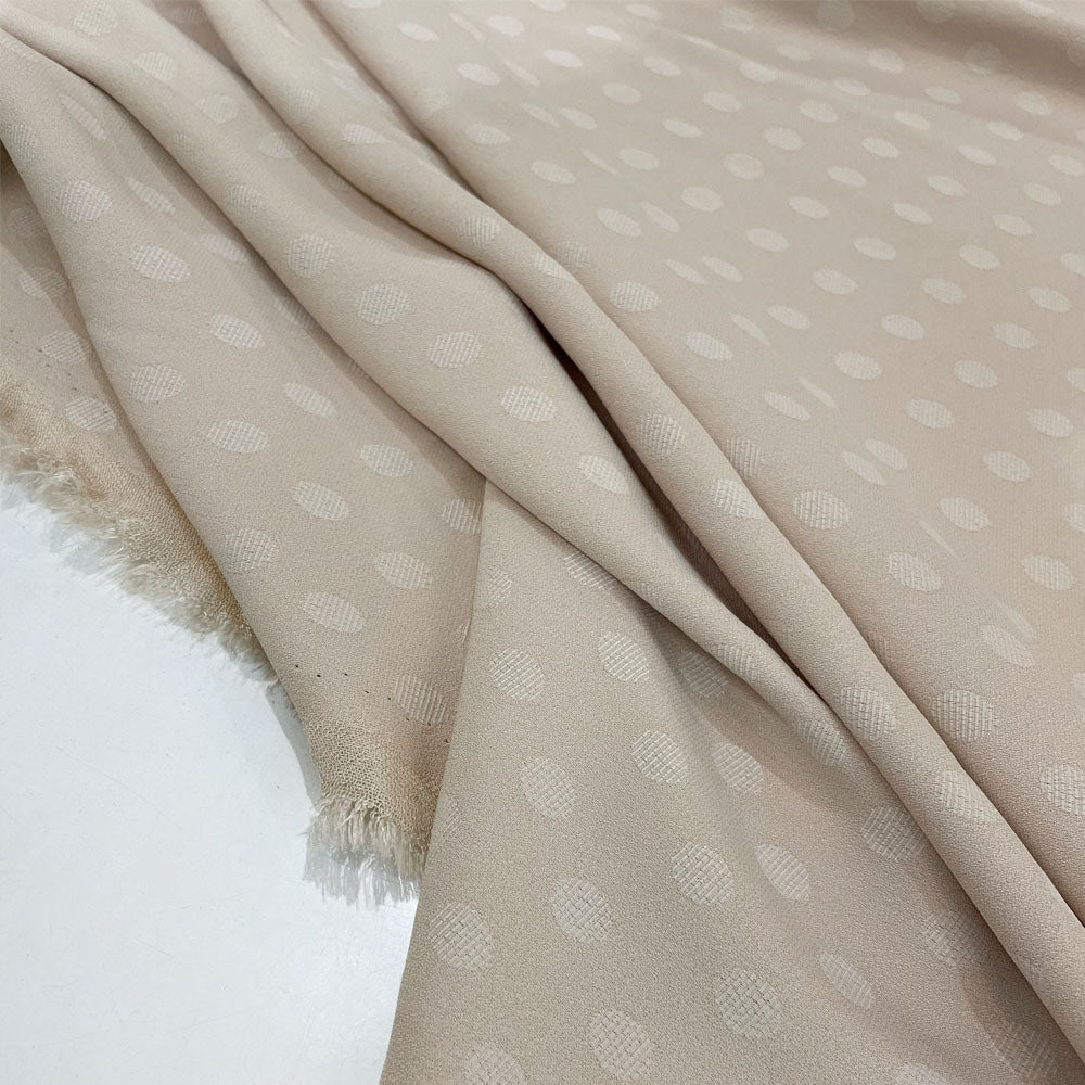 Tissu Crêpe, Viscose - Pois Nude, Orazio