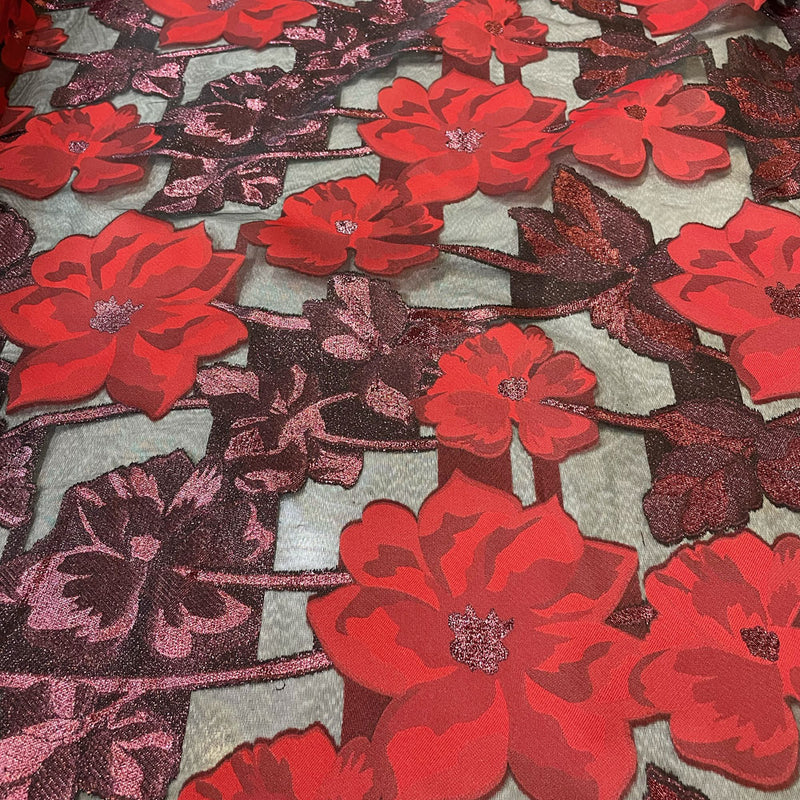 Tissu Organza Floral - Trois Coloris, Renetta