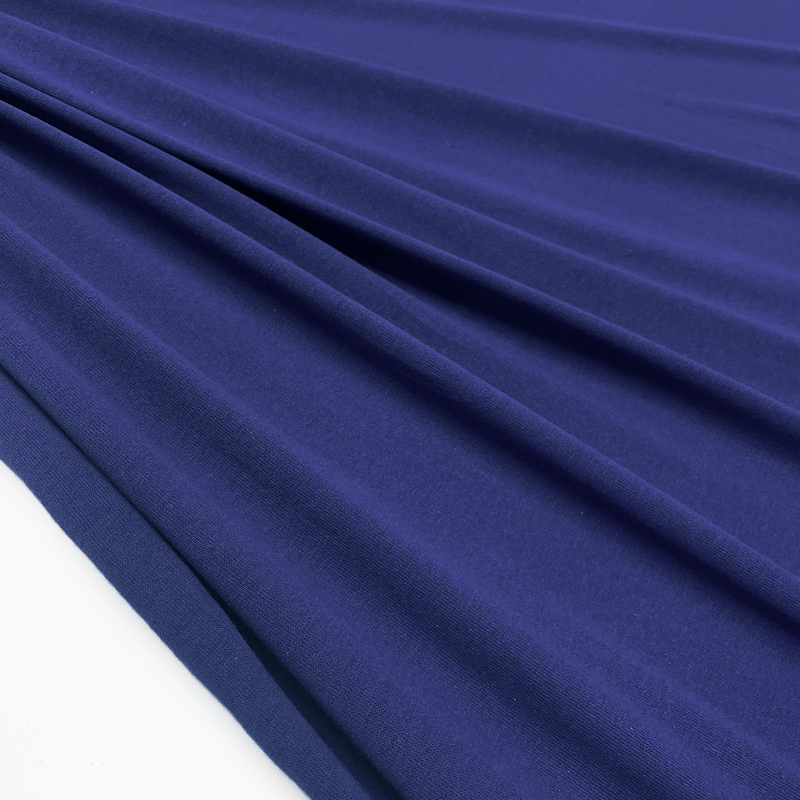 Tissu Coton Jersey bleu encre, à retrouver sur votre boutique en ligne tessuti.fr