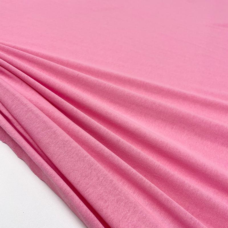 Tissu Coton Jersey rose made in Italy, à retrouver dés maintenant sur tessuti.fr