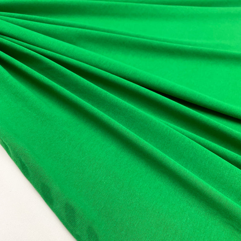 Tissu Coton Jersey vert made in Italy, à retrouver dés maintenant sur tessuti.fr