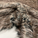 Tissu fourrure éco, poils longs - Moucheté brun, Lupo – Torretto
