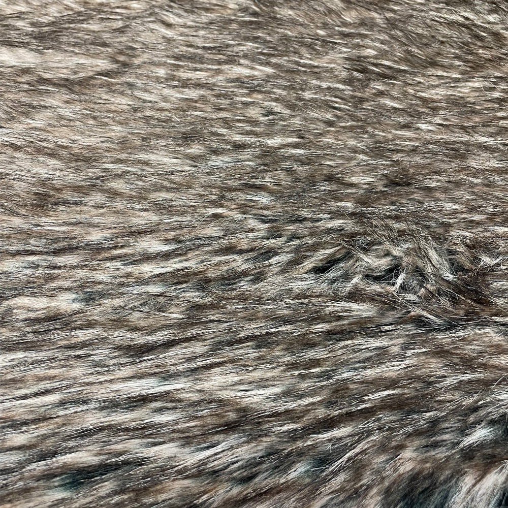 Eco fur, long pile - Brown speckled, Lupo