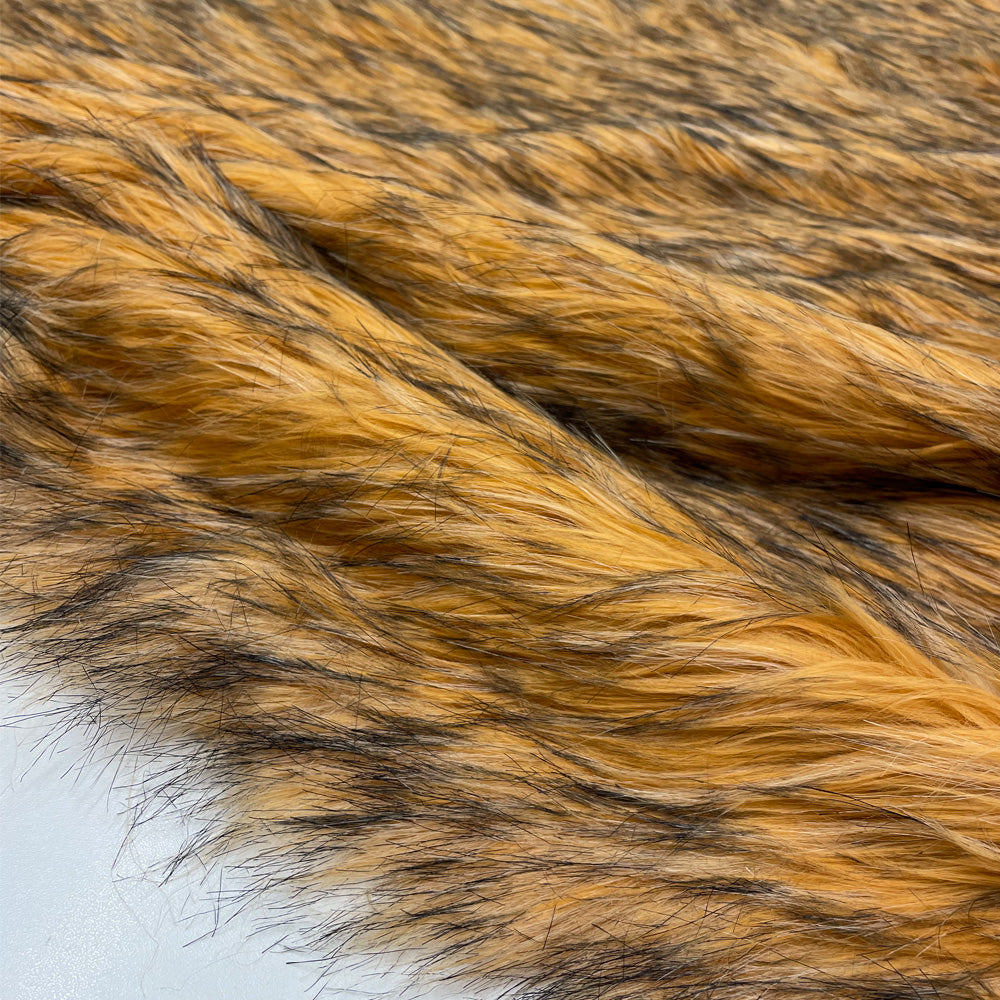 Eco-fur fabric, long hair - Moucheté roux, Rossetto