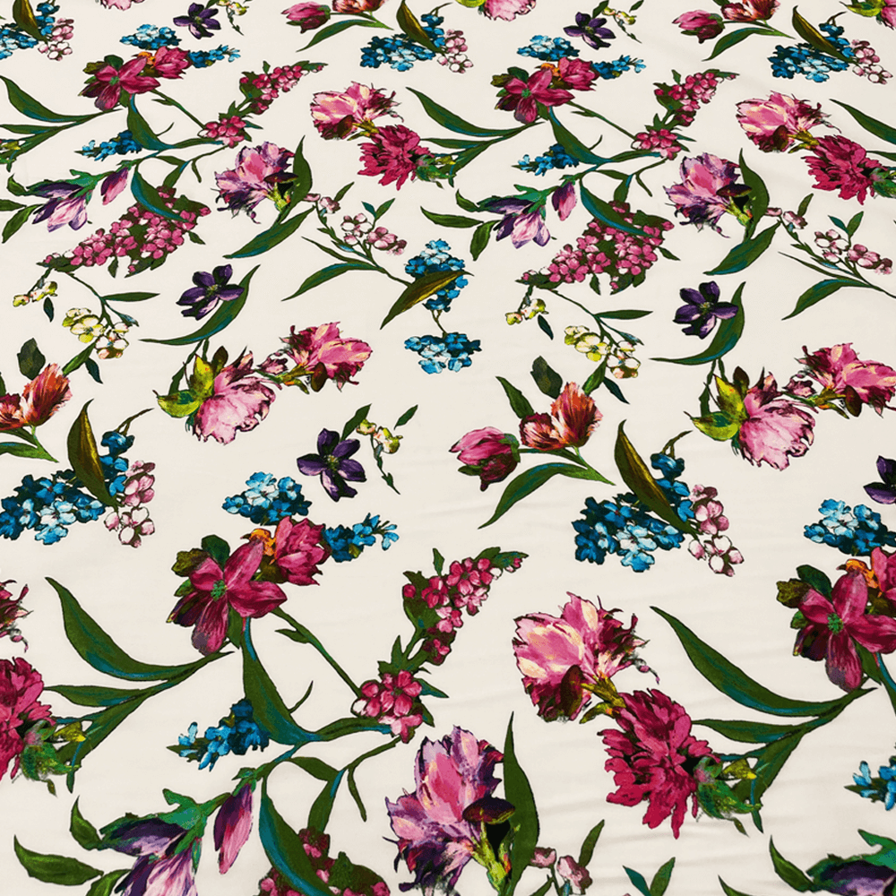 Tissu Remisé Satin, coton - Floral, Chupito