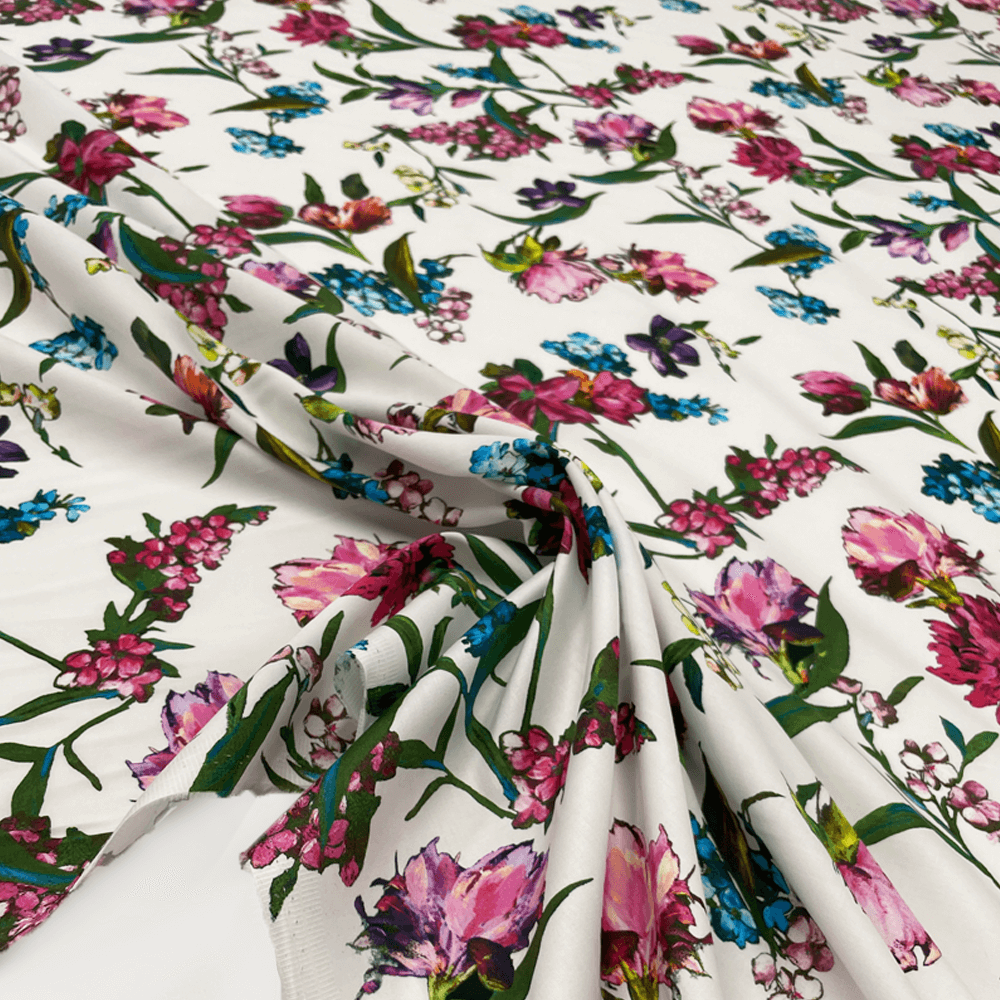 Tissu Remisé Satin, coton - Floral, Chupito