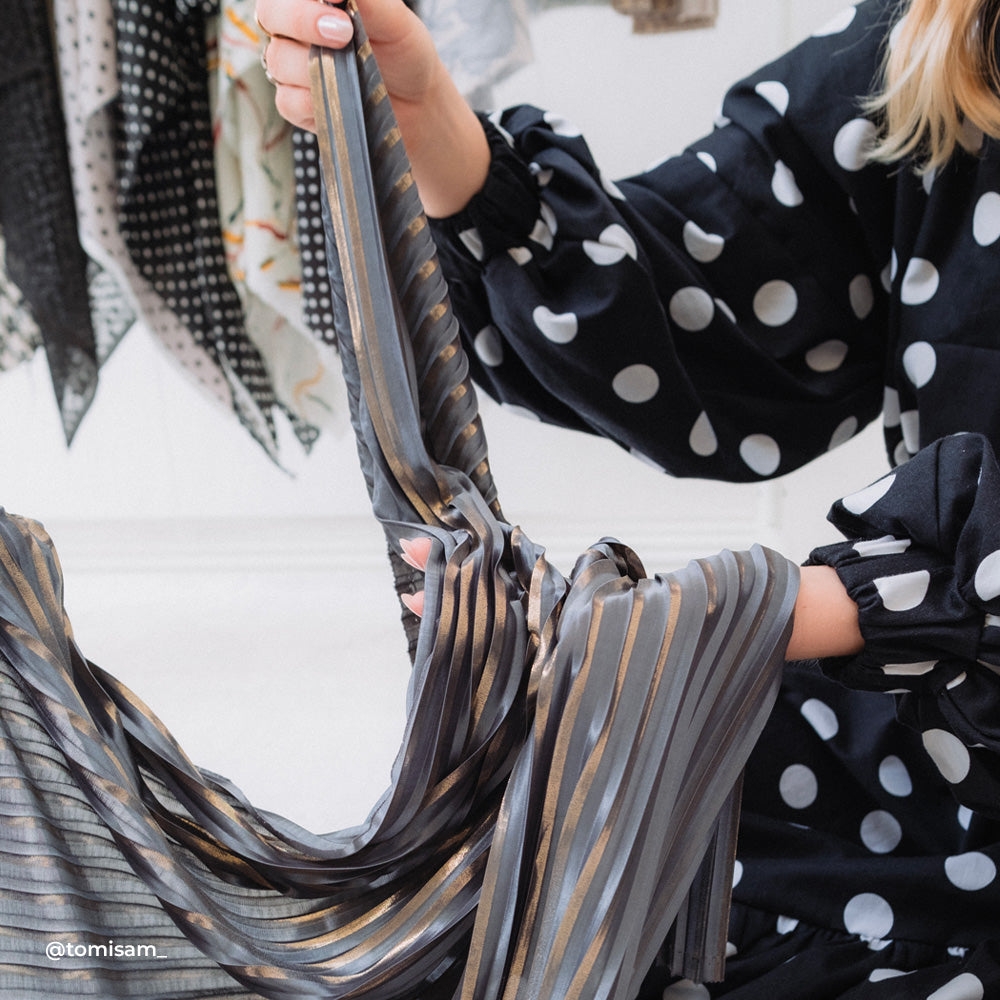 Tissu Plissé - Argent Divers col, Carpegna