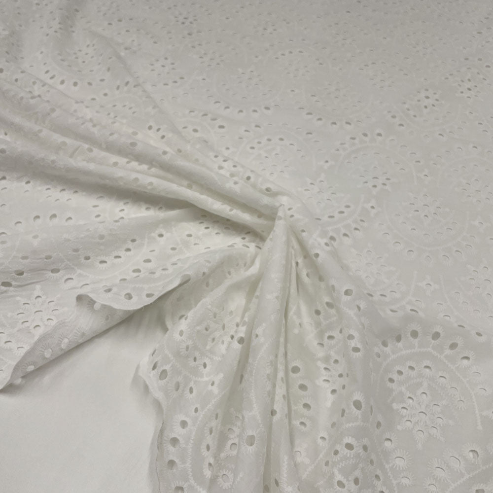 Tissu Brodé, Coton - Broderie anglaise, Giada