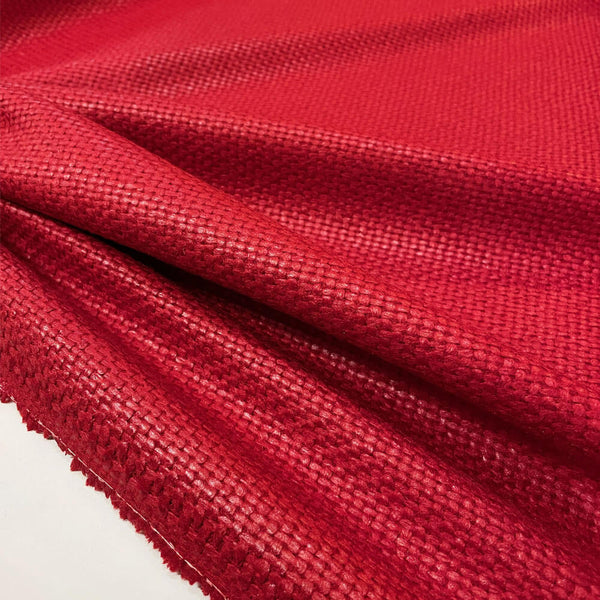 Tissu Tweed Natté - Rouge Enduit