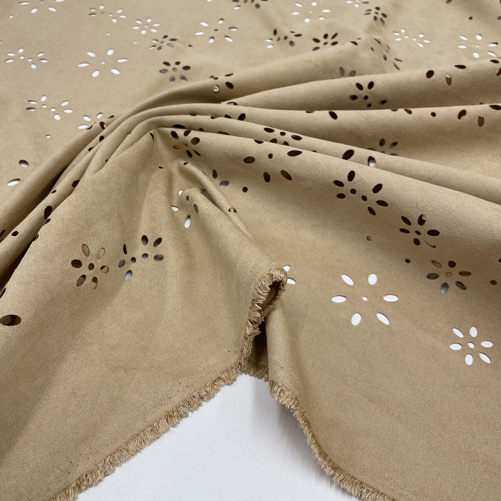 Tissu Simili Daim Dévoré - Floral, Agatha