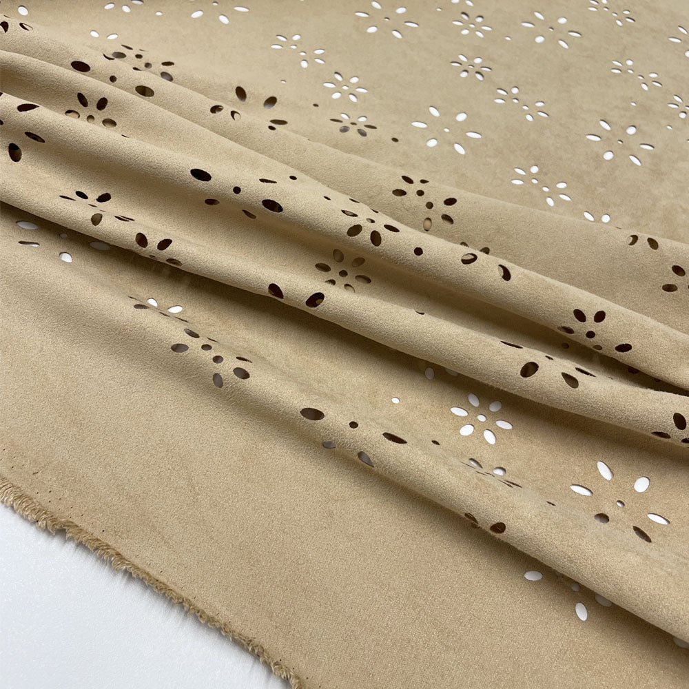 Tissu Simili Daim Dévoré - Floral, Agatha