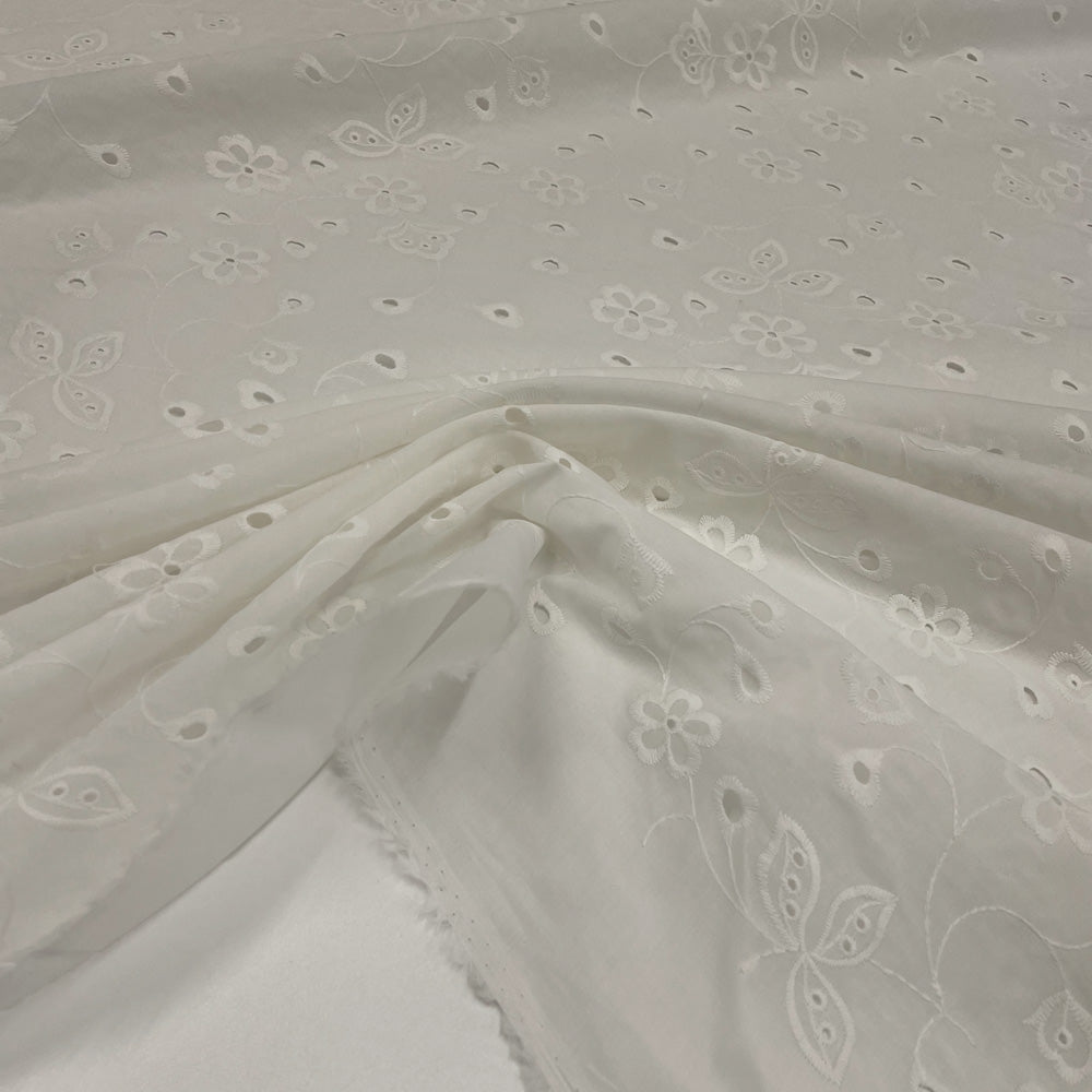 Tissu Brodé, Coton - Broderie anglaise, Sofia