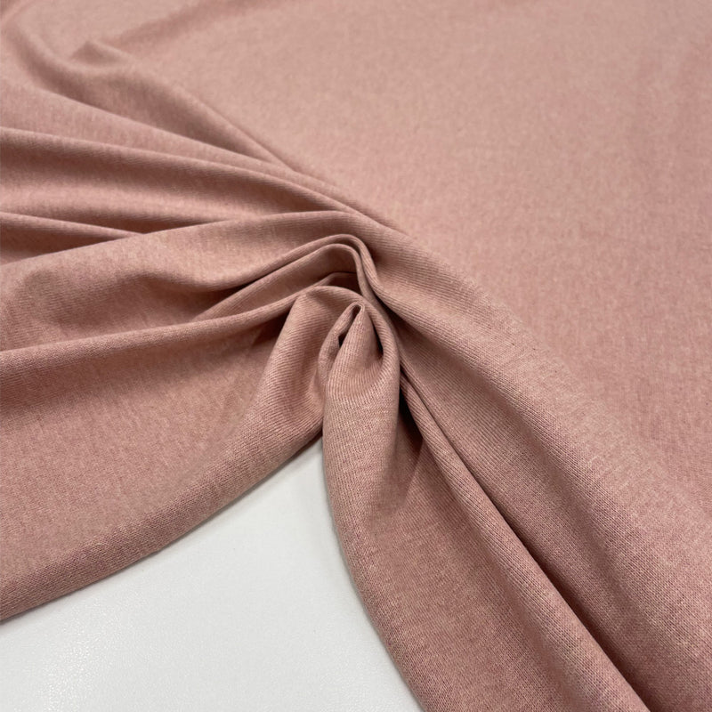 Tissu Jersey Coton Bio 🌱, Interlock - Rose chiné, Aldo