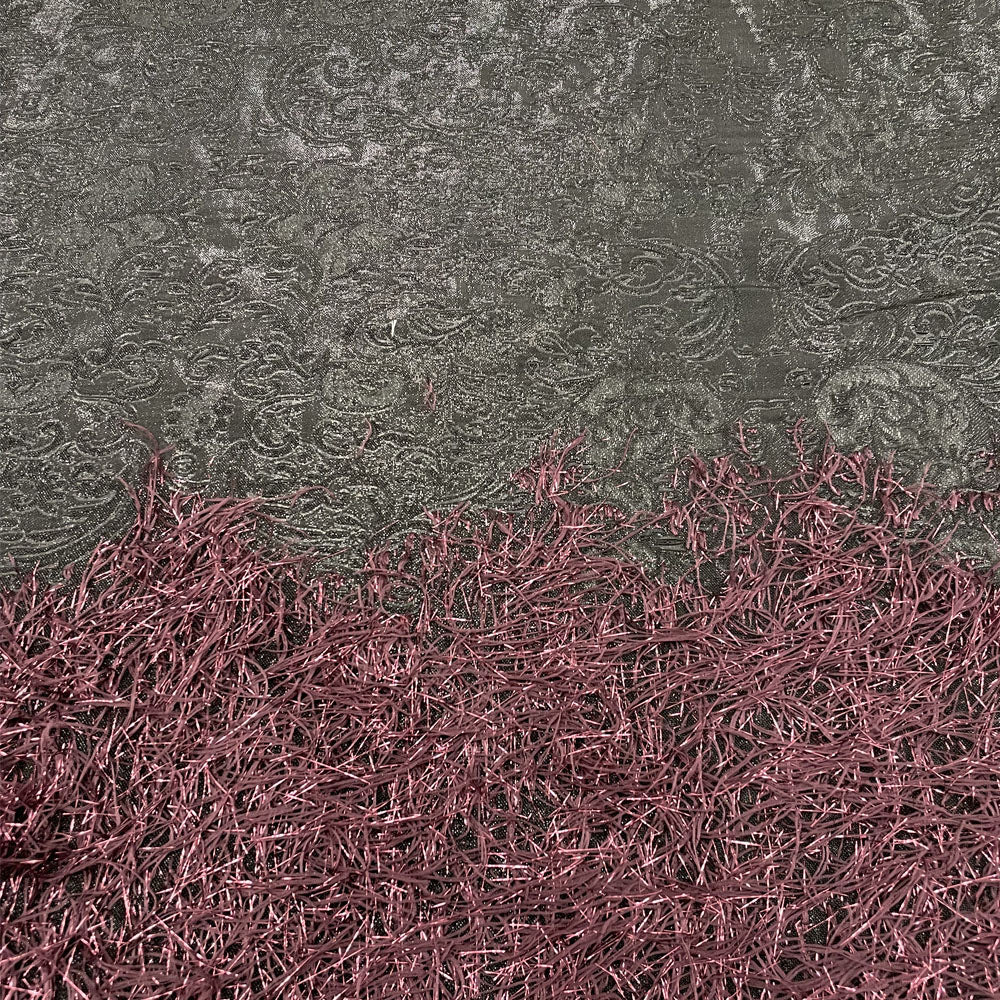 Tissu Damassé, Frange - Métallisé, Pacha