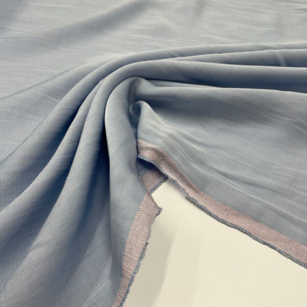Imperfetto - Tissu lin rayonne - Bleu, Celeste